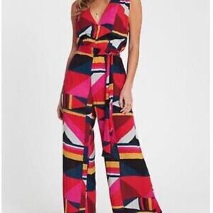 Billabong Women Seeing Tricks Jumpsuit Multicolor Print Sz Large V Neck New NWT